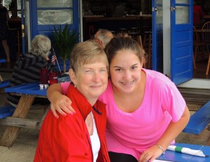 With her cool grandma, me, of course